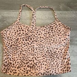 Beyond Yoga Slim Racerback Cropped Tank in Cheetah Print